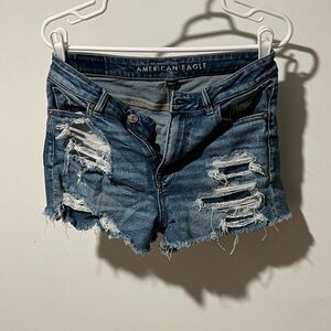 American Eagle Outfitters Ripped Blue Jean Shorts